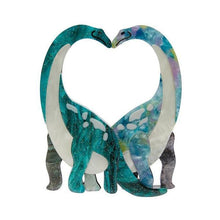 Load image into Gallery viewer, Erstwilder - Neck and Neck Brontosaurus Brooch (green) - 20th Century Artifacts