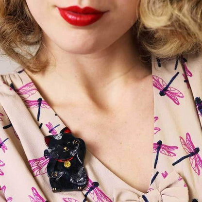 Erstwilder - Neko the Beckoner Cat Brooch - 20th Century Artifacts