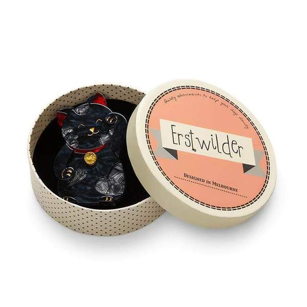 Erstwilder - Neko the Beckoner Cat Brooch - 20th Century Artifacts