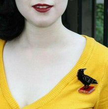 Load image into Gallery viewer, Erstwilder - Nevermore Raven Brooch (2017) - 20th Century Artifacts