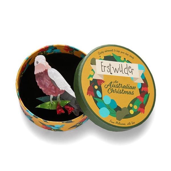 Erstwilder - No Christmas Fool Galah Brooch (2021) - 20th Century Artifacts