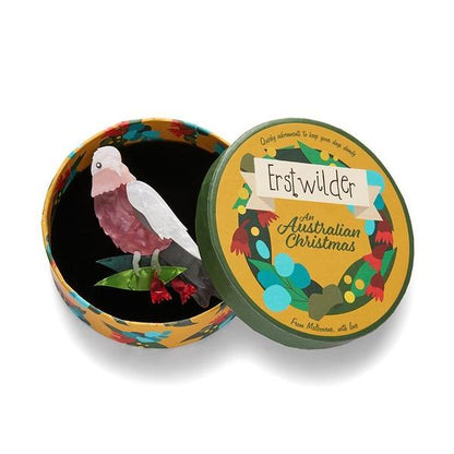 Erstwilder - No Christmas Fool Galah Brooch (2021) - 20th Century Artifacts
