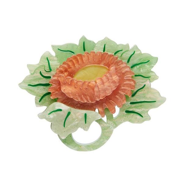 Erstwilder - November Reign Chrysanthemum Brooch - 20th Century Artifacts