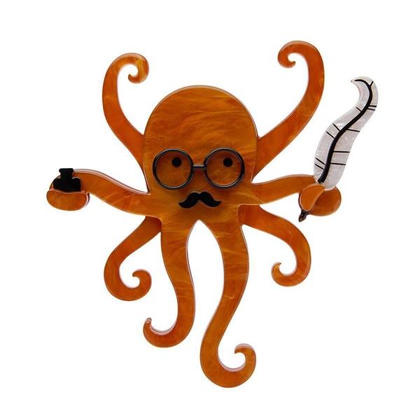 Erstwilder - Octavious The Octo-scribe Octopus Brooch (2020) - 20th Century Artifacts