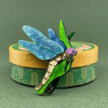 Load image into Gallery viewer, Erstwilder - On Gossamer Wings Dragonfly Brooch (2020) - 20th Century Artifacts