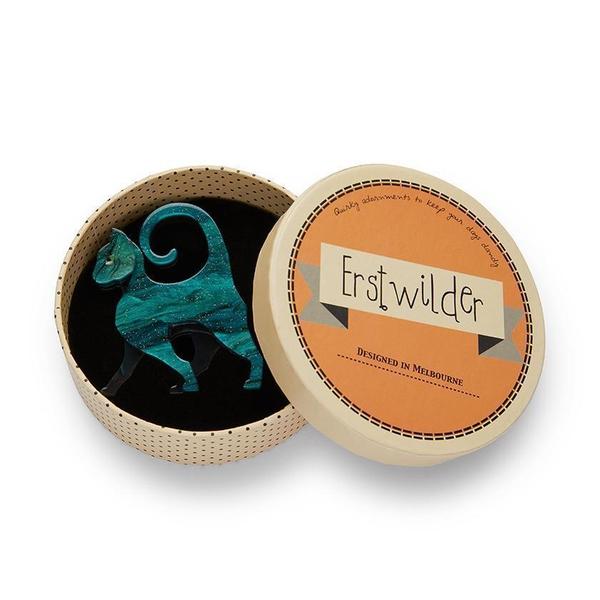 Erstwilder - On the Prowl Cat Brooch (2020) glitter - 20th Century Artifacts
