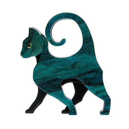 Erstwilder - On the Prowl Cat Brooch (2020) glitter - 20th Century Artifacts