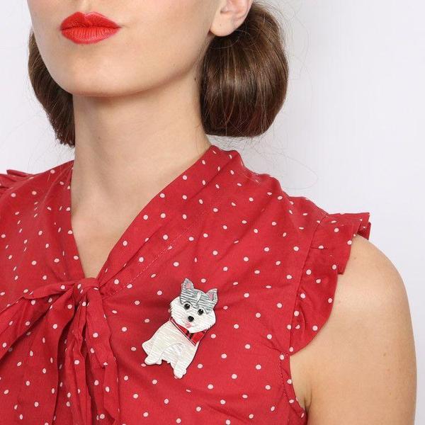 Erstwilder - Oreo Pomsky Dog Brooch (2016) - 20th Century Artifacts
