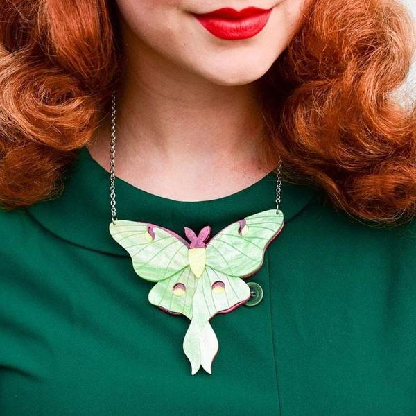 Erstwilder - Over the Moon Luna Moth Necklace (2020) - 20th Century Artifacts