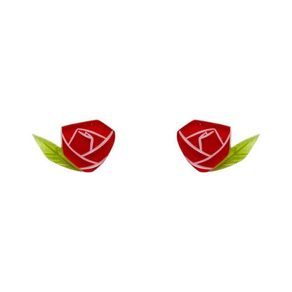 Erstwilder - Painted Rose Stud Earrings - 20th Century Artifacts