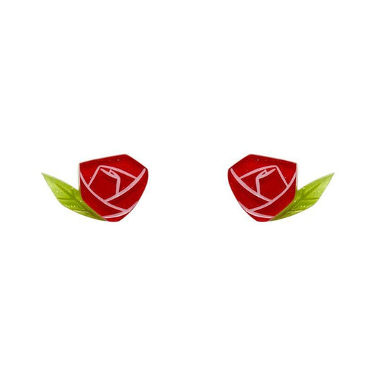 Erstwilder - Painted Rose Stud Earrings - 20th Century Artifacts