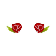 Load image into Gallery viewer, Erstwilder - Painted Rose Stud Earrings - 20th Century Artifacts
