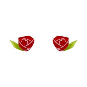 Erstwilder - Painted Rose Stud Earrings - 20th Century Artifacts