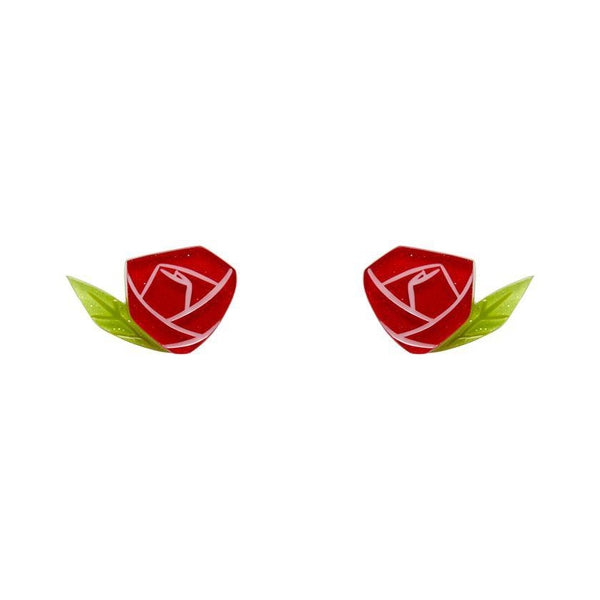 Erstwilder - Painted Rose Stud Earrings - 20th Century Artifacts