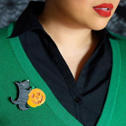 Erstwilder - Patch the Pumpkin Pup Brooch (2019) - 20th Century Artifacts