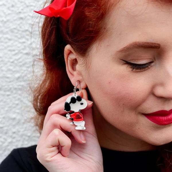 Erstwilder - Peanuts - Joe Cool Snoopy Drop Earrings (2020) - 20th Century Artifacts