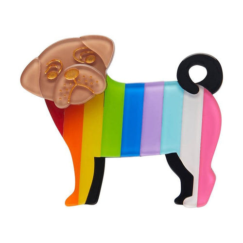 Erstwilder - Pebbles the Progressive Pug Brooch - 20th Century Artifacts