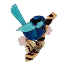 Load image into Gallery viewer, Erstwilder - Phoebe the Fairy Wren Brooch (2017) - 20th Century Artifacts