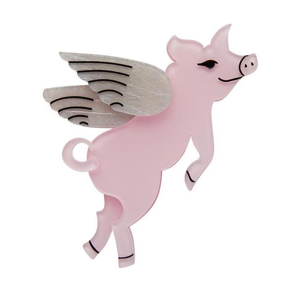 Erstwilder - Pigs Can Fly Flying Pig Brooch (2020) - 20th Century Artifacts