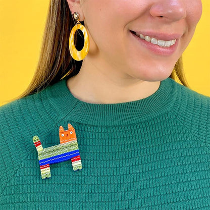 Erstwilder - Piñata Cat Brooch (Terry Runyan 1) - 20th Century Artifacts