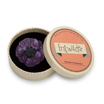 Erstwilder - Poppy Field Brooch (2017) Purple - 20th Century Artifacts