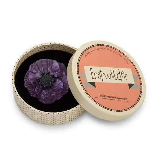 Erstwilder - Poppy Field Brooch (2017) Purple - 20th Century Artifacts