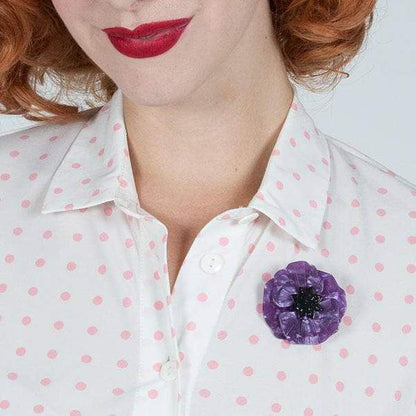 Erstwilder - Poppy Field Brooch (2017) Purple - 20th Century Artifacts