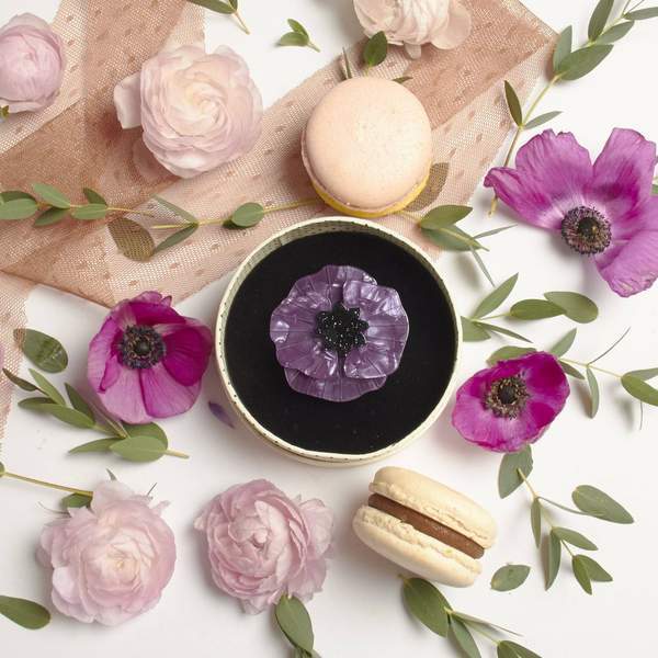 Erstwilder - Poppy Field Brooch (2017) Purple - 20th Century Artifacts