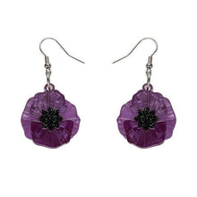 Load image into Gallery viewer, Erstwilder - Poppy Field Drop Earrings - Purple - 20th Century Artifacts