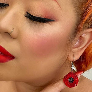 Erstwilder - Poppy Field Drop Earrings - Red - 20th Century Artifacts