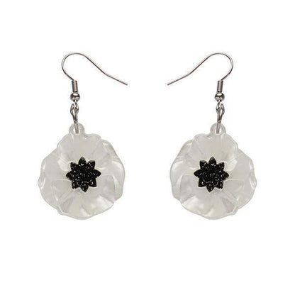 Erstwilder - Poppy Field Drop Earrings - White - 20th Century Artifacts
