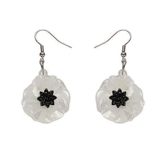 Erstwilder - Poppy Field Drop Earrings - White - 20th Century Artifacts