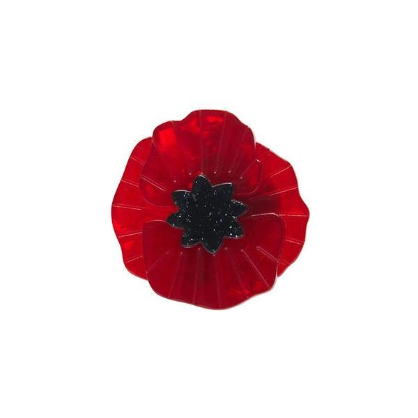 Erstwilder - Poppy Field Mini Brooch - Red - 20th Century Artifacts