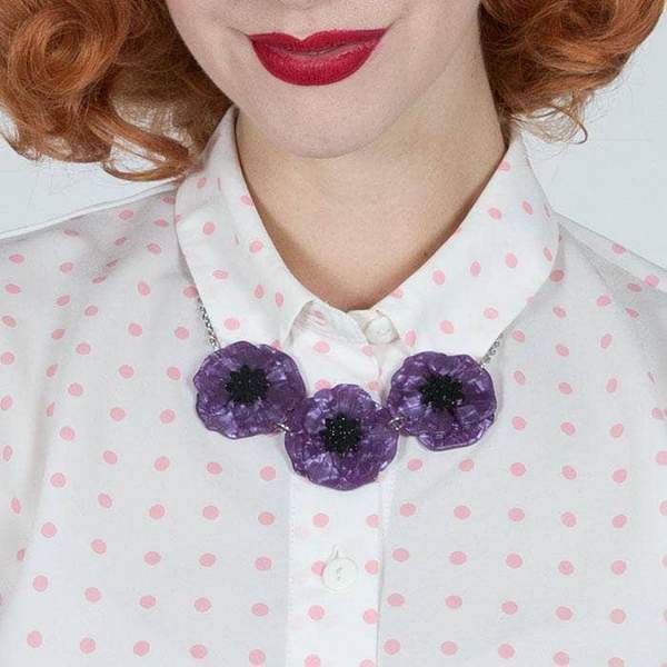 Erstwilder - Poppy Field Necklace (2017) purple - 20th Century Artifacts