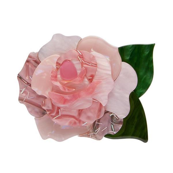 Erstwilder - Prim Petals Rose Brooch - 20th Century Artifacts