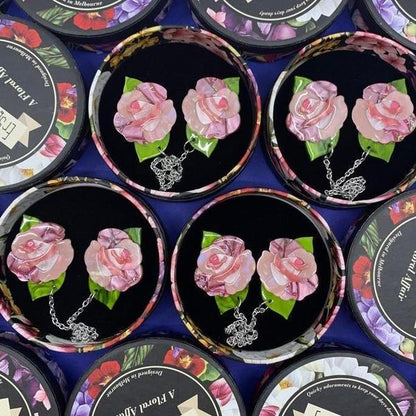 Erstwilder - Prim Petals Rose Cardigan Clips - 20th Century Artifacts