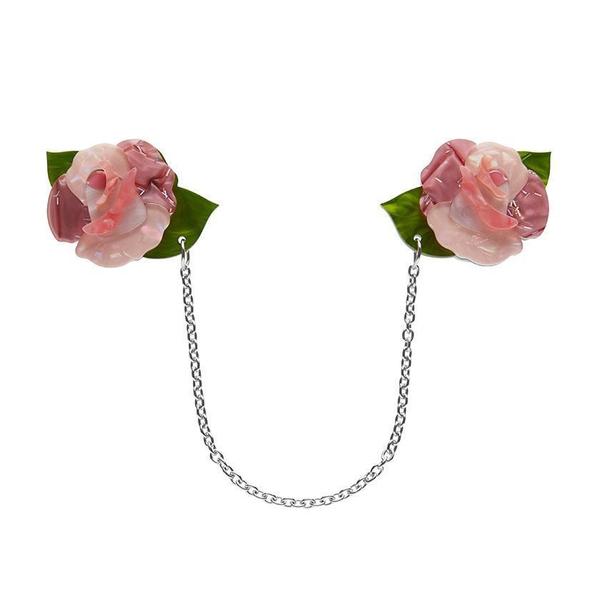 Erstwilder - Prim Petals Rose Cardigan Clips - 20th Century Artifacts