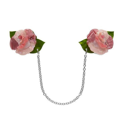 Erstwilder - Prim Petals Rose Cardigan Clips - 20th Century Artifacts