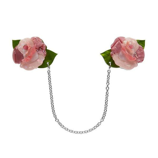 Erstwilder - Prim Petals Rose Cardigan Clips - 20th Century Artifacts
