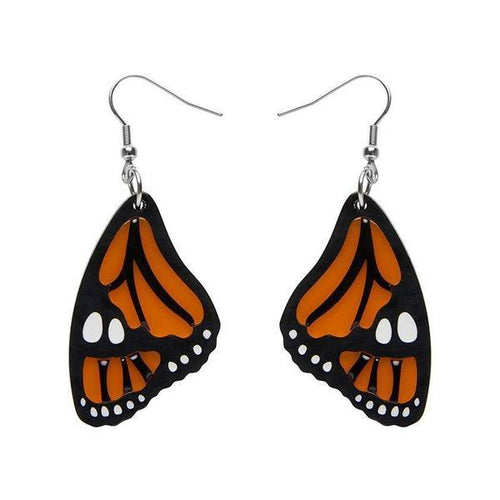 Erstwilder - Prince of Orange Monarch Butterfly Earrings - 20th Century Artifacts