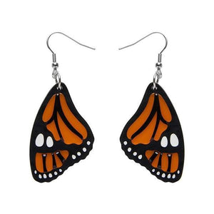 Erstwilder - Prince of Orange Monarch Butterfly Earrings - 20th Century Artifacts