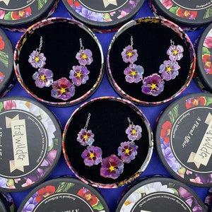 Erstwilder - Purple Prose Hollyhocks Necklace - 20th Century Artifacts