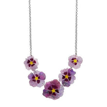 Load image into Gallery viewer, Erstwilder - Purple Prose Hollyhocks Necklace - 20th Century Artifacts