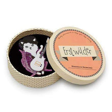 Load image into Gallery viewer, Erstwilder - Purple Rain Prince Cat Brooch (2017) - 20th Century Artifacts