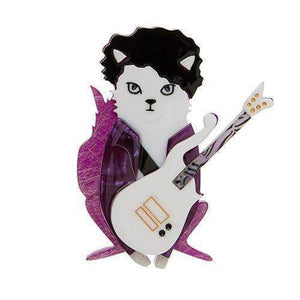 Erstwilder - Purple Rain Prince Cat Brooch (2017) - 20th Century Artifacts