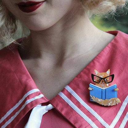Erstwilder - Puss in Books Brooch (2016) - 20th Century Artifacts