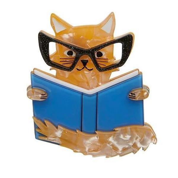 Erstwilder - Puss in Books Brooch (2016) - 20th Century Artifacts