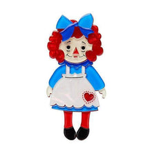 Load image into Gallery viewer, Erstwilder - Raggedy Annie Doll Brooch (2018) - 20th Century Artifacts