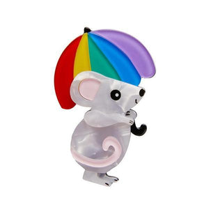 Erstwilder - Rainbow Rain Mouse Brooch (2020) - 20th Century Artifacts