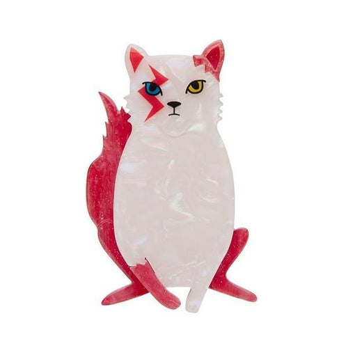 Erstwilder - Rebel, Rebel David Bowie Cat Brooch (2020) - 20th Century Artifacts